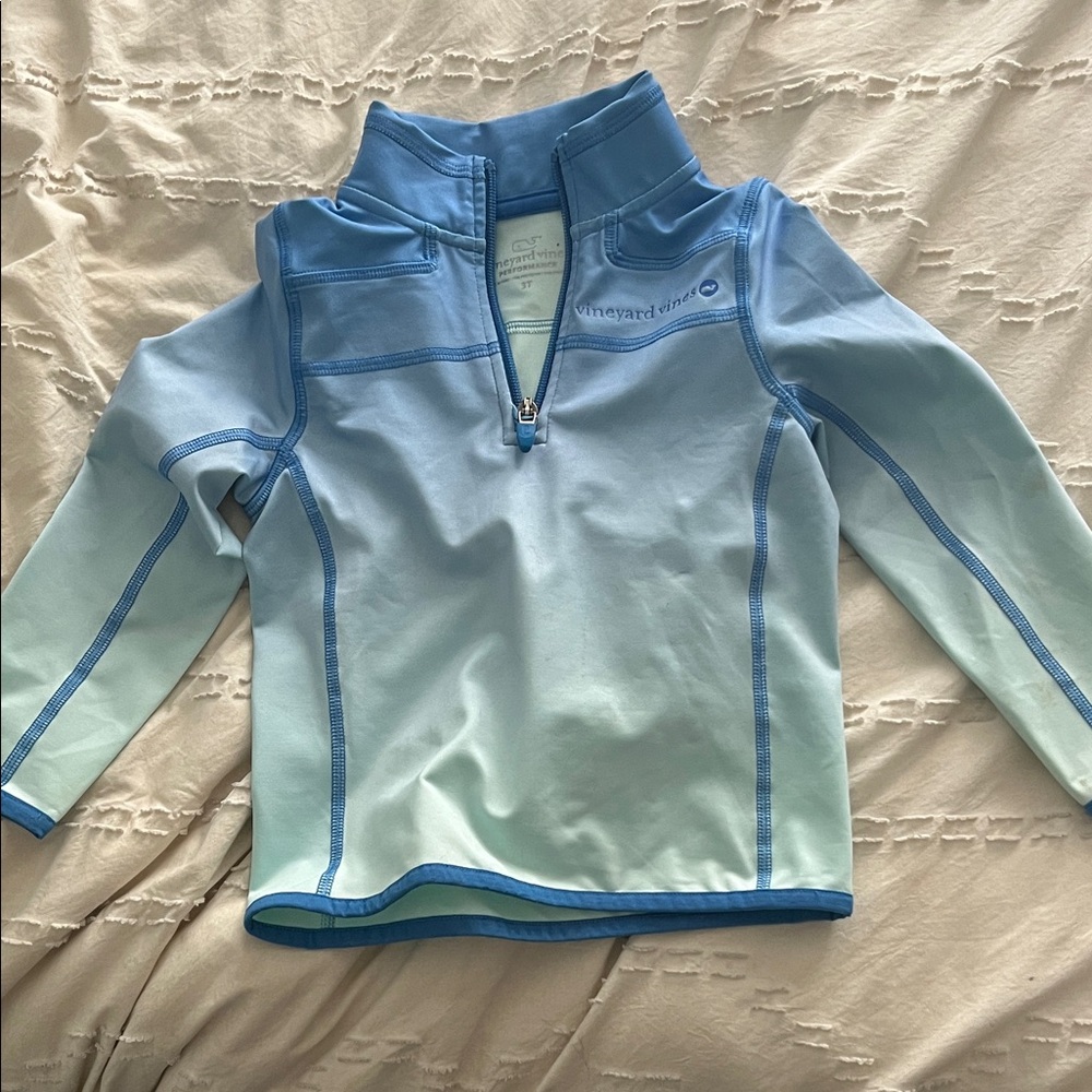 Vineyard Vines Kids 1/4 zip - Light Blue